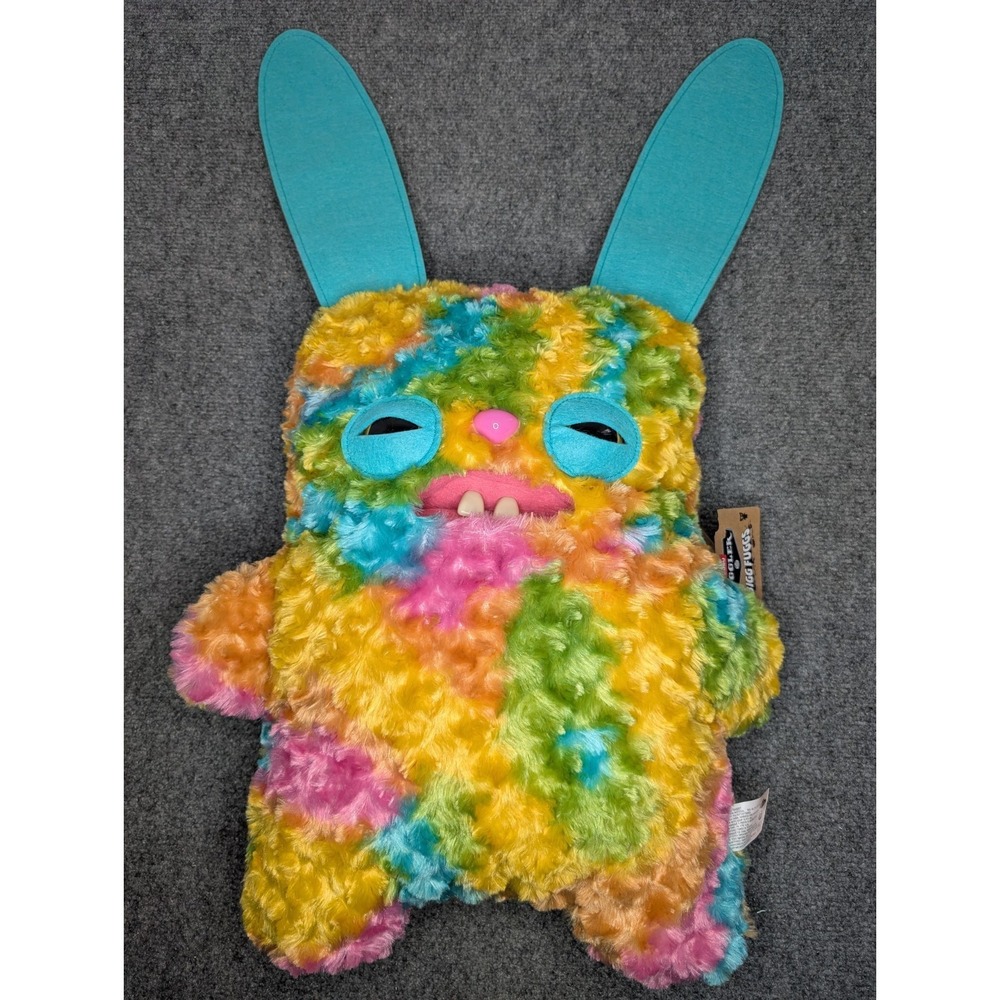 BIGG FUGGLER Fugg Rabid Rabbit 17" Rainbow Plush Spin Master Tie-dye XL Big